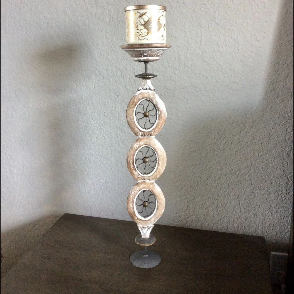 Candle Holder Wood & Metal